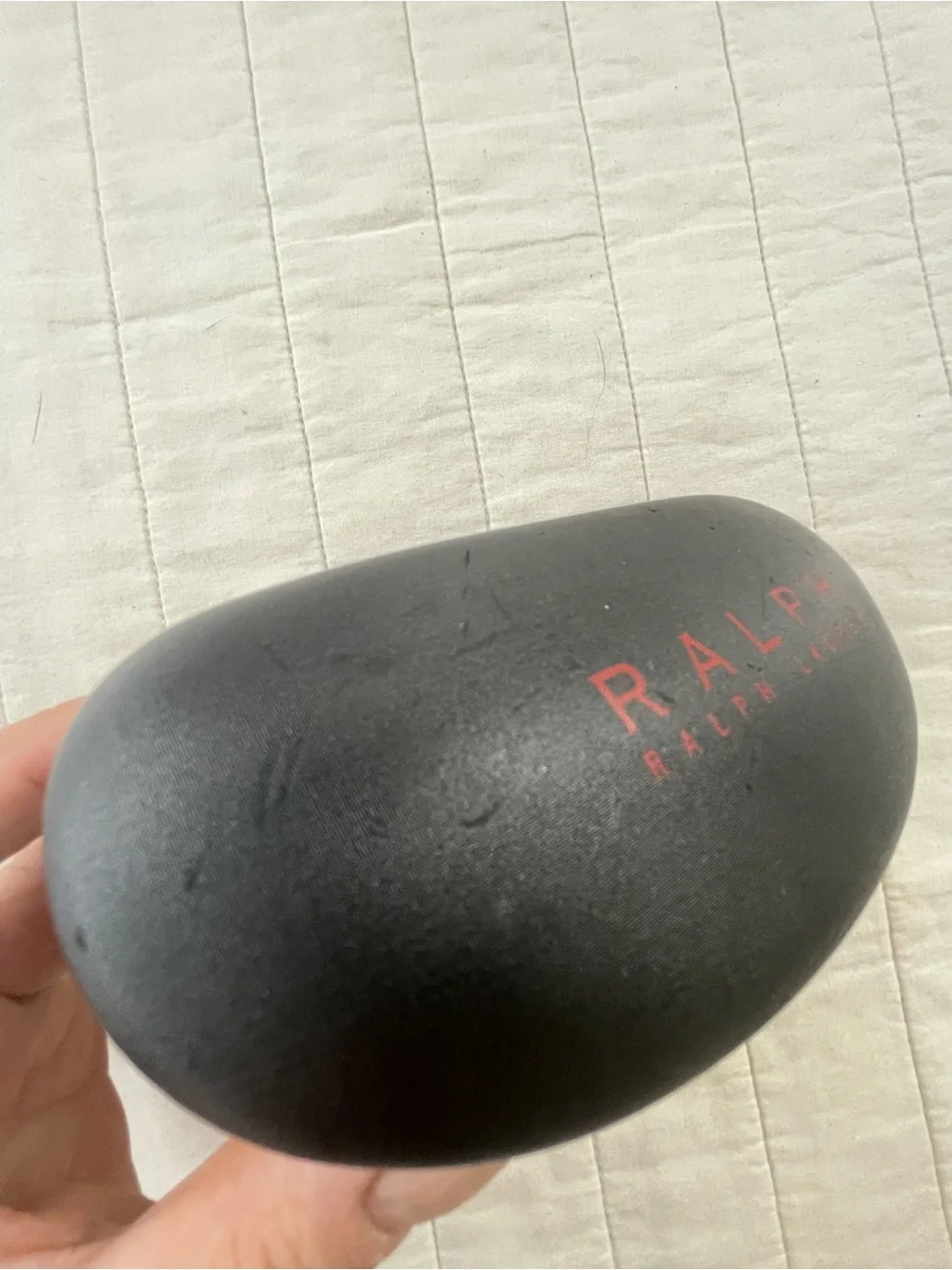 Ralph Lauren Black Sunglass Case with Red Logo